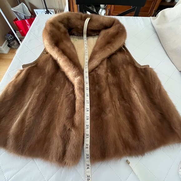 Mink Fur Vest in Cognac Colour - Vintage - Authentic - Picture 12 of 17